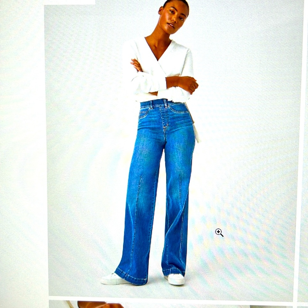 SPANX Seamed Front Wide Leg Jeans